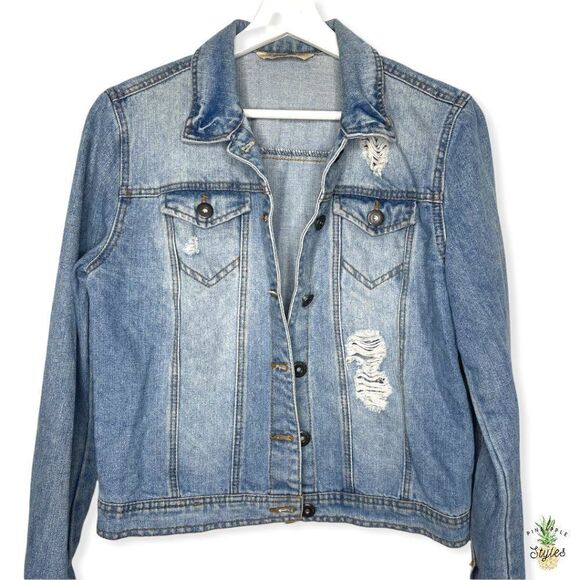 HIGHWAY JEANS Distressed Denim Jacket - Picture 2 of 8